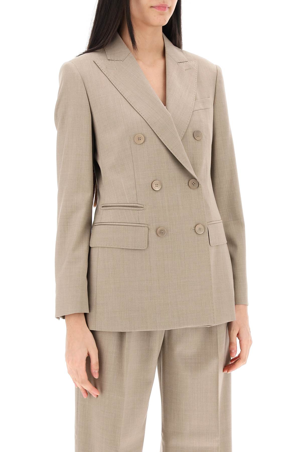 Nandina Double-breasted Blazer  - Beige