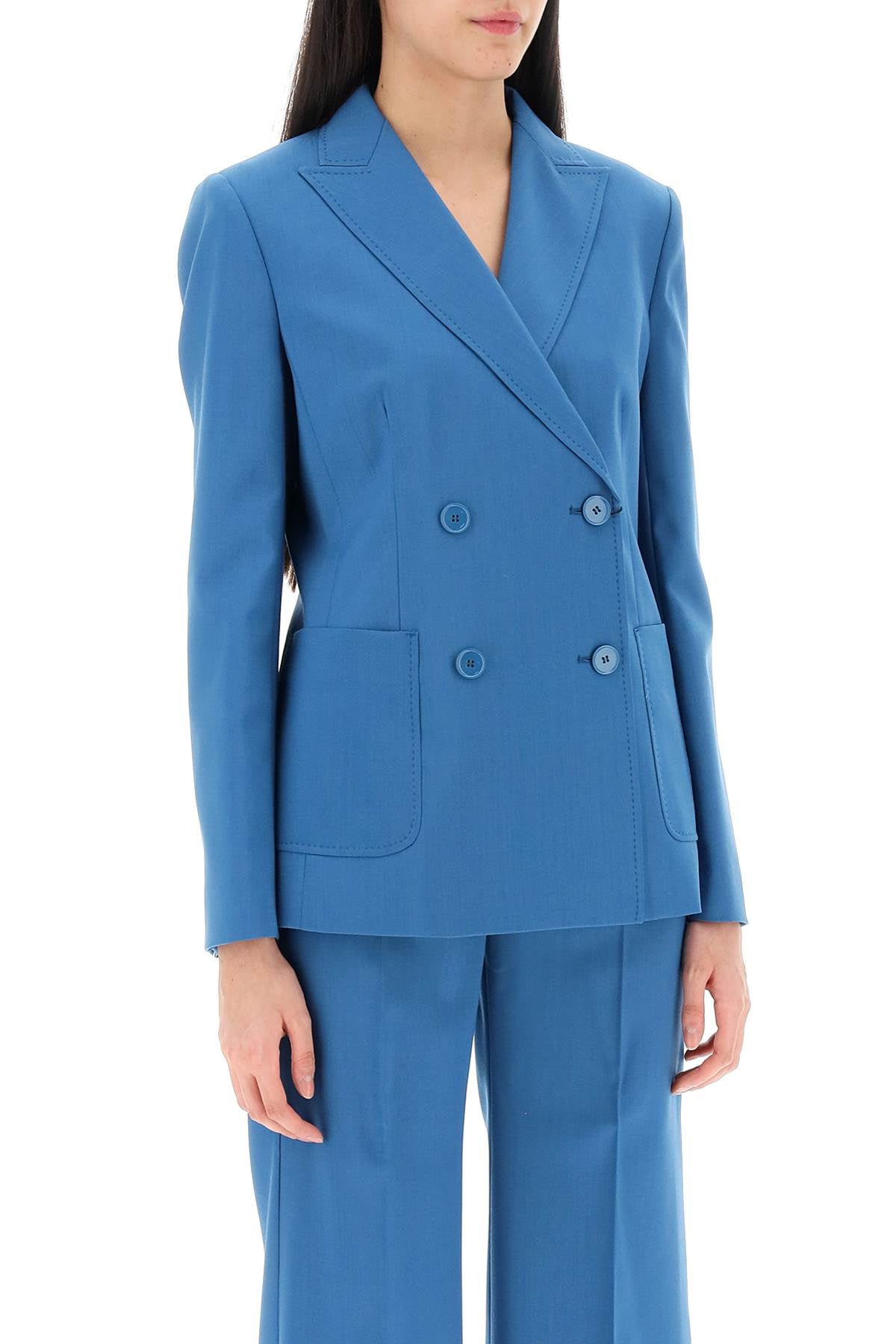 'nervoso' Double-breasted Jacket In Light Wool  - Light Blue