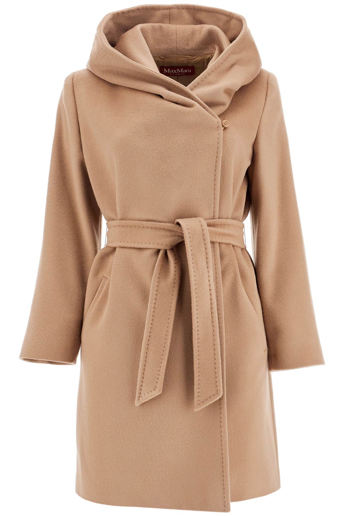 Wool Coat With Hooded C  - Beige