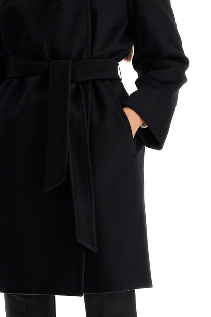 Wool Coat With Hooded C  - Black