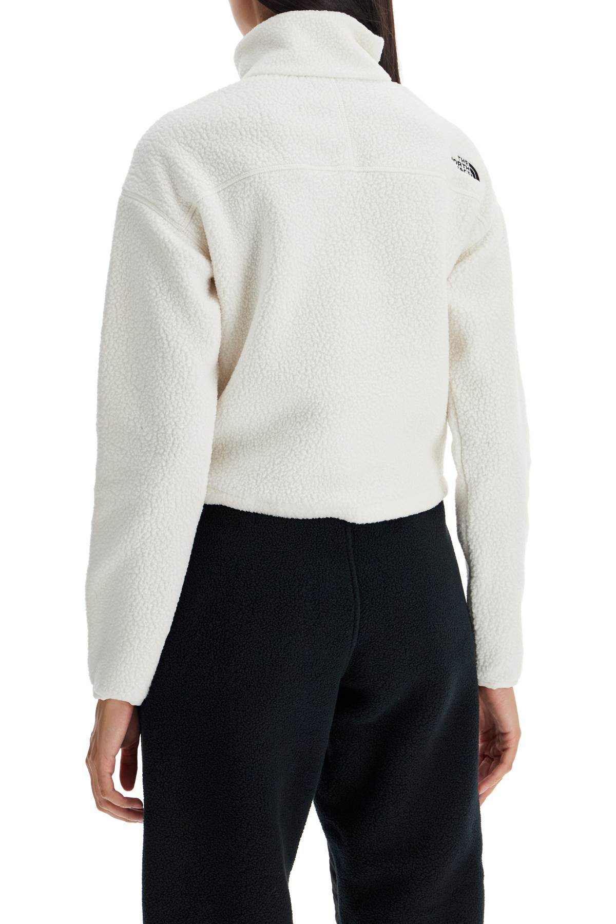 Sherpa Fleece Cropped Sweatshirt In  - White