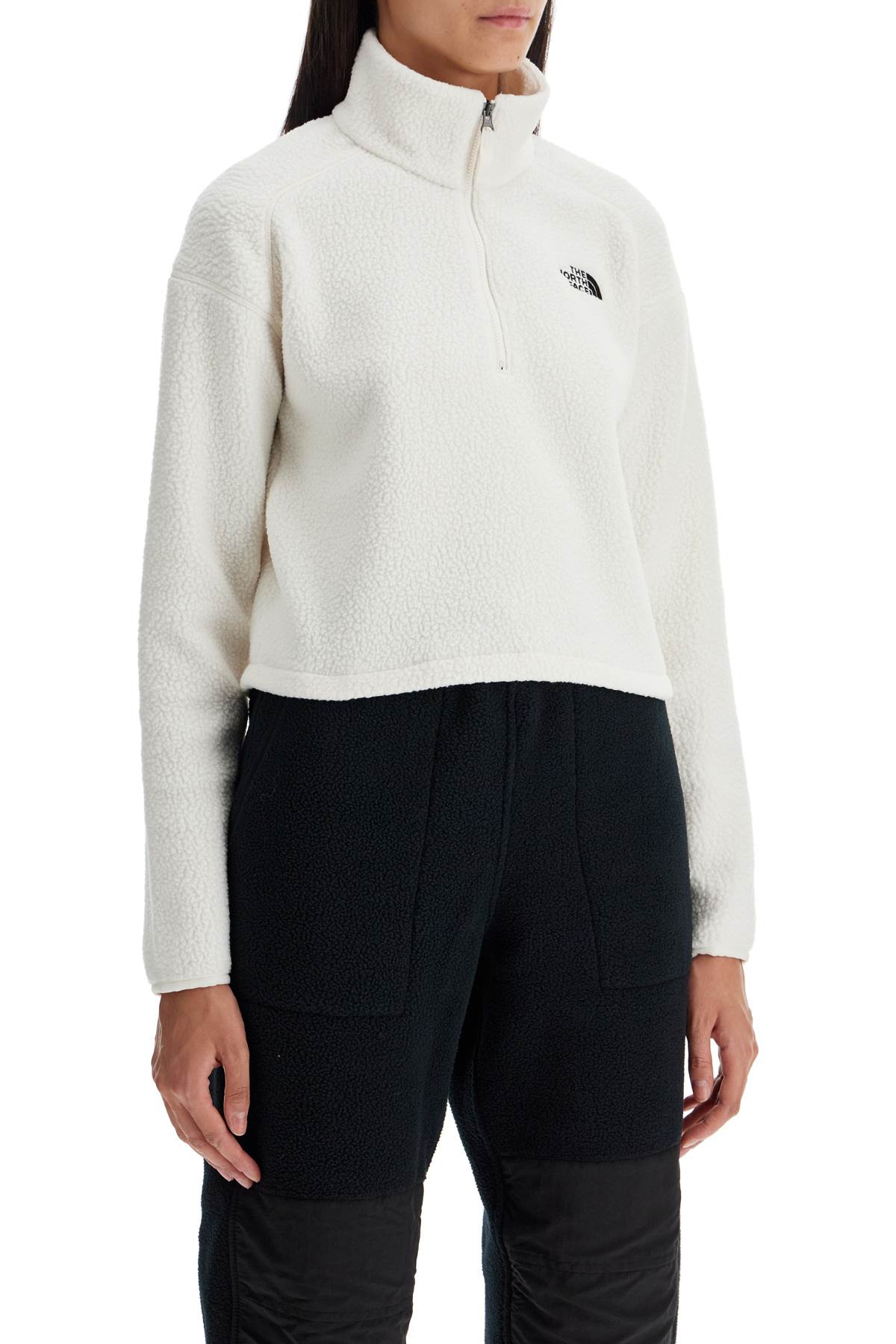 Sherpa Fleece Cropped Sweatshirt In  - White