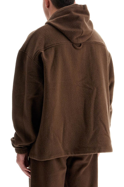 Hooded Fleece Sweatshirt  - Brown