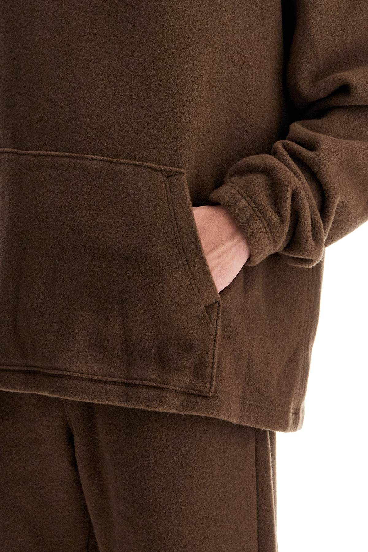 Hooded Fleece Sweatshirt  - Brown