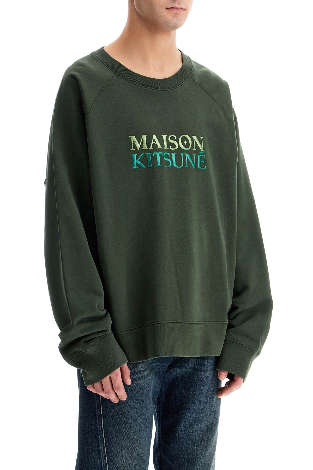 'oversized Sweatshirt With  - Green