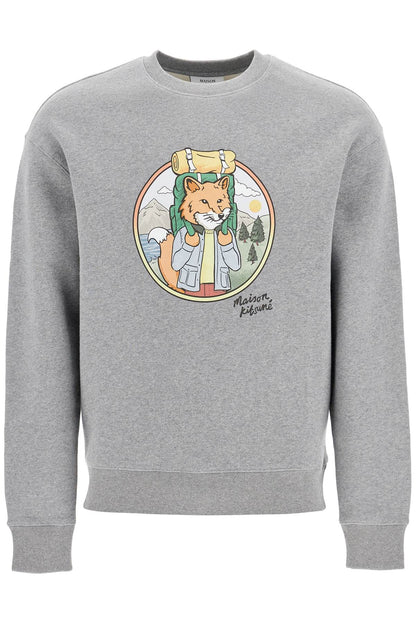 'rambling Fox Print Sweat  - Grey