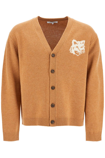 'fox Head Wool Cardigan With  - Beige