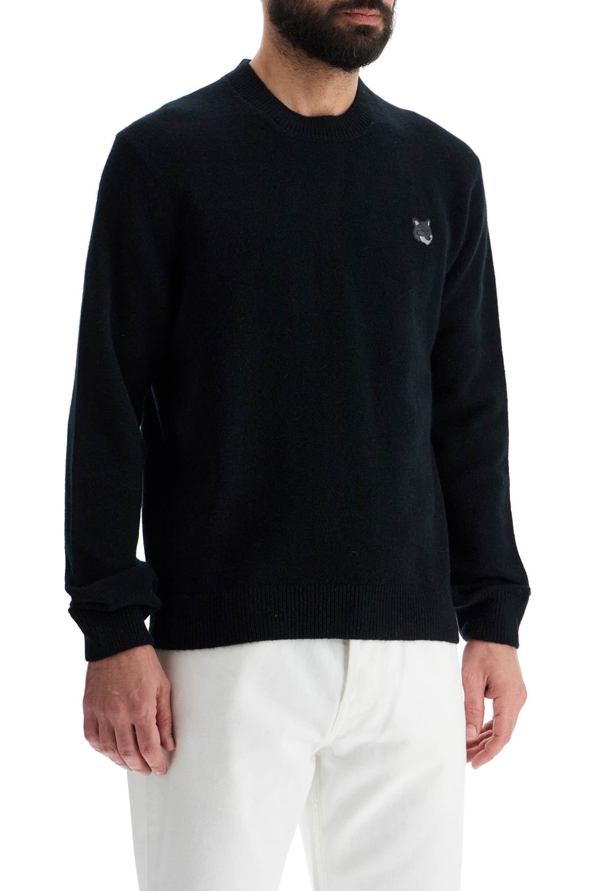 Bold Fox Head Wool Sweater  - Black