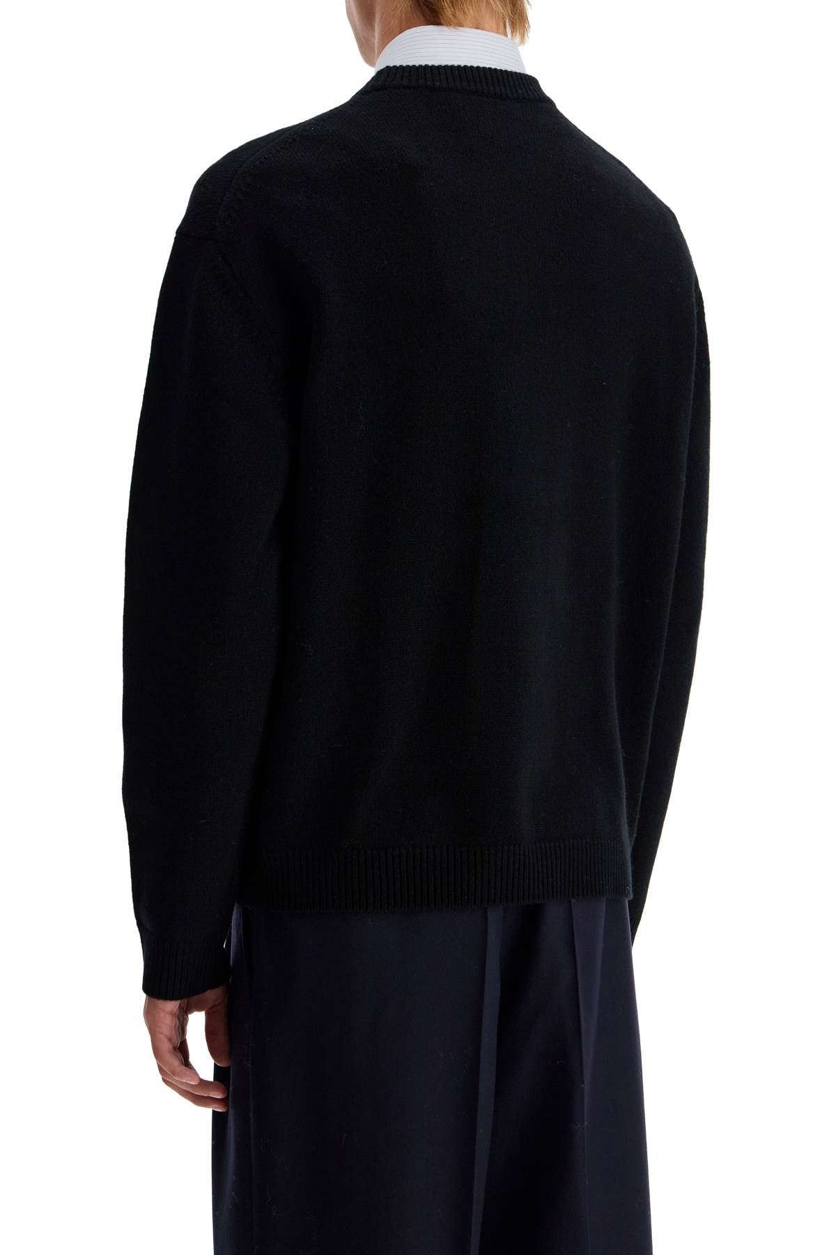 Fox Head Wool Sweater  - Black