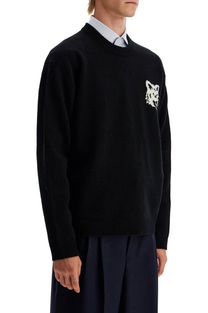 Fox Head Wool Sweater  - Black