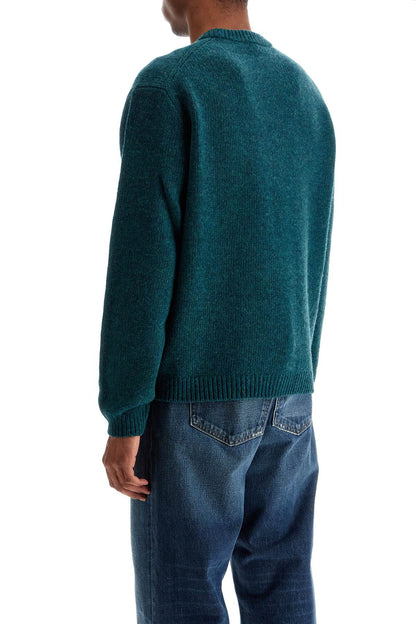 Green Wool Sweater With Fox Intarsia  - Green