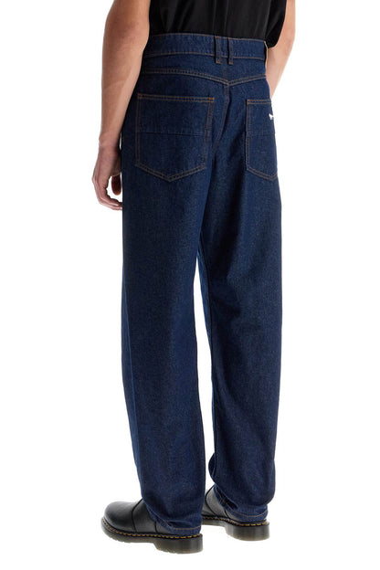 Lightweight Denim Straight Leg Jeans  - Blue