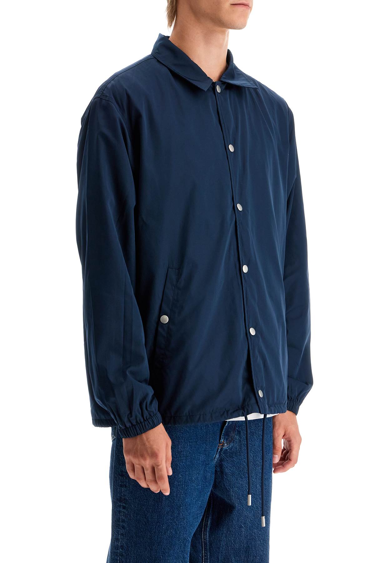 Nylon Coach Jacket For Men  - Blue