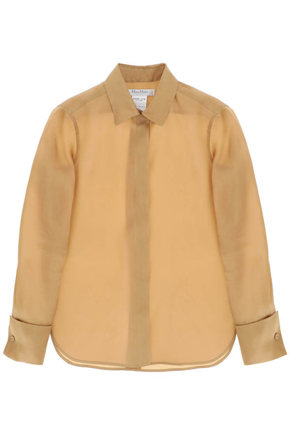 Nola Silk Organza Shirt In Italian  - Beige