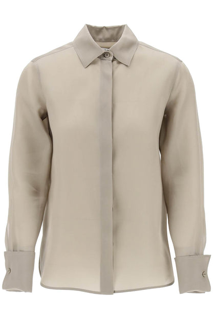 Nola Silk Organza Shirt In Italian  - Neutro