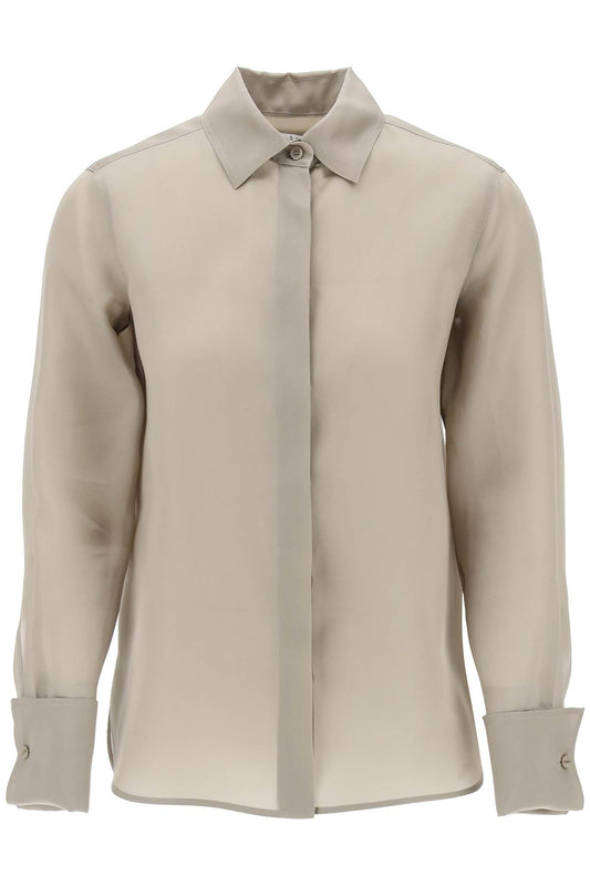 Nola Silk Organza Shirt In Italian  - Neutro