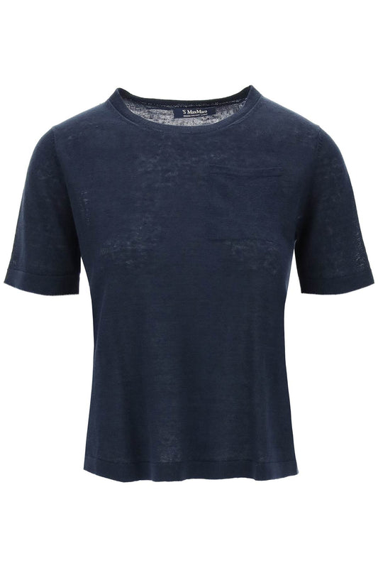 Novara Linen Knit T-shirt  - Blue