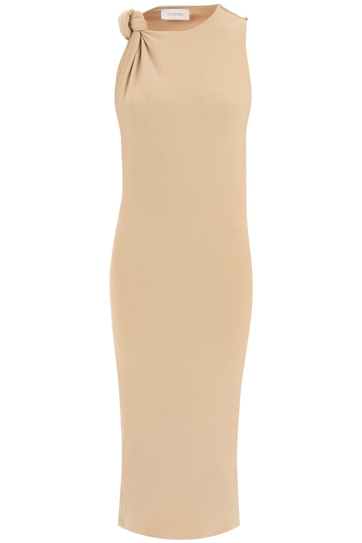 Midi Nuble Dress With Knot  - Beige