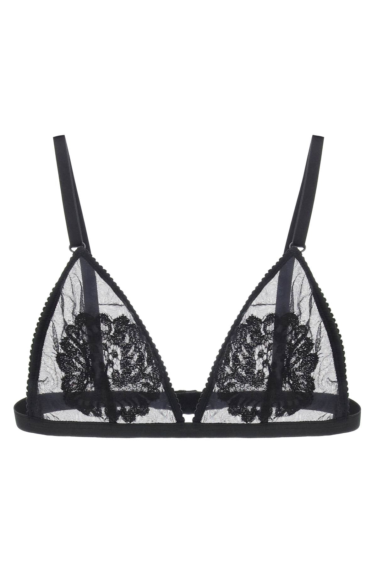 Soft Cup Triangle Bra For Women  - Black