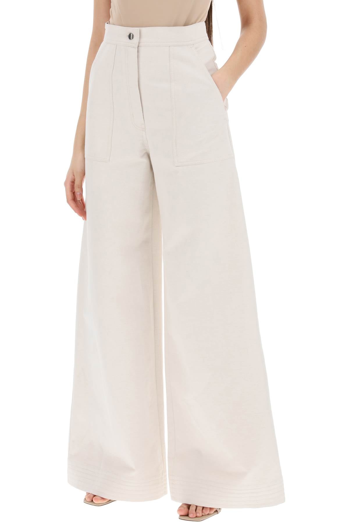 'oboli' Wide-leg Workwear  - White