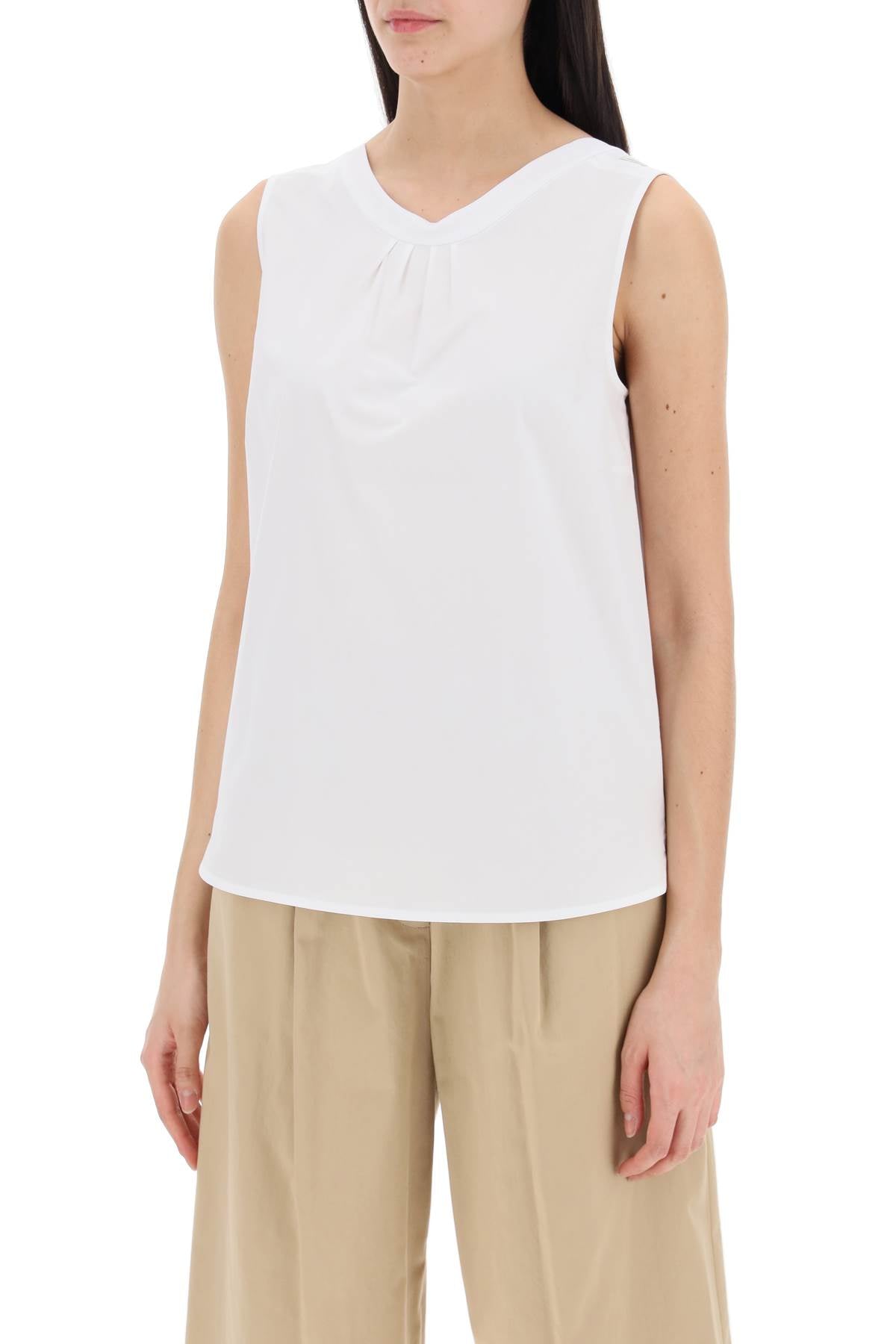 "ofelia Sleeveless Poplin  - White