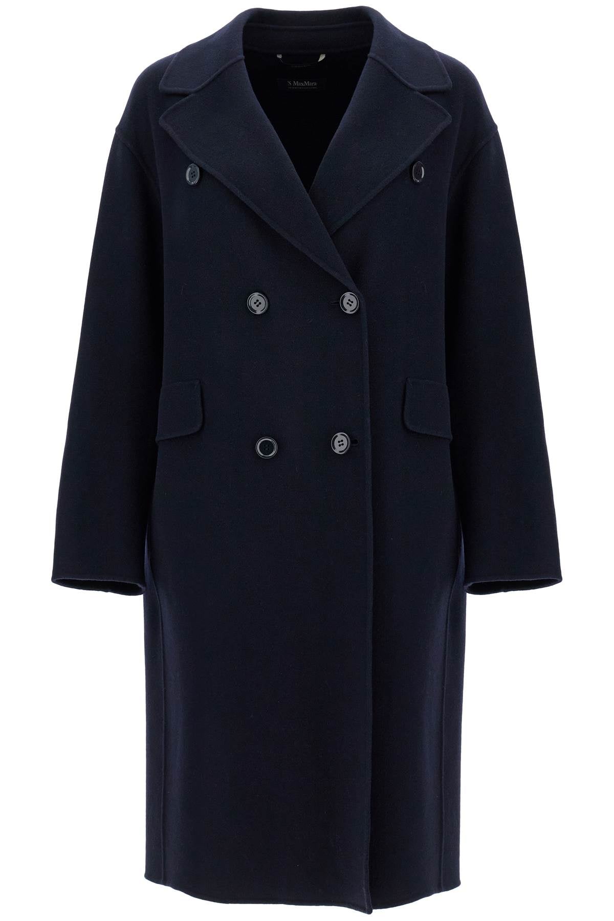 Double-breasted Midi Coat '  - Blue