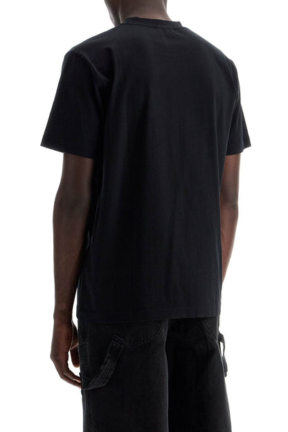 "round-neck T-shirt With Off  - Black