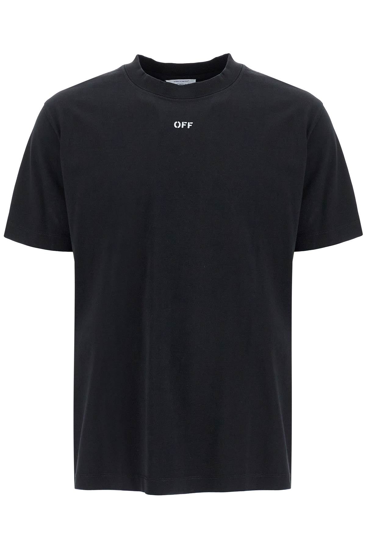 "round-neck T-shirt With Off  - Black