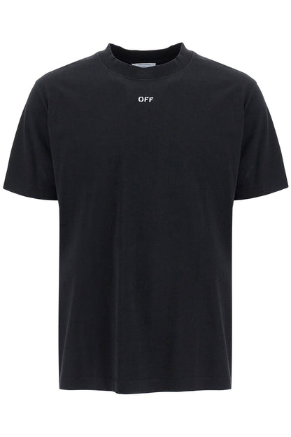 "round-neck T-shirt With Off  - Black