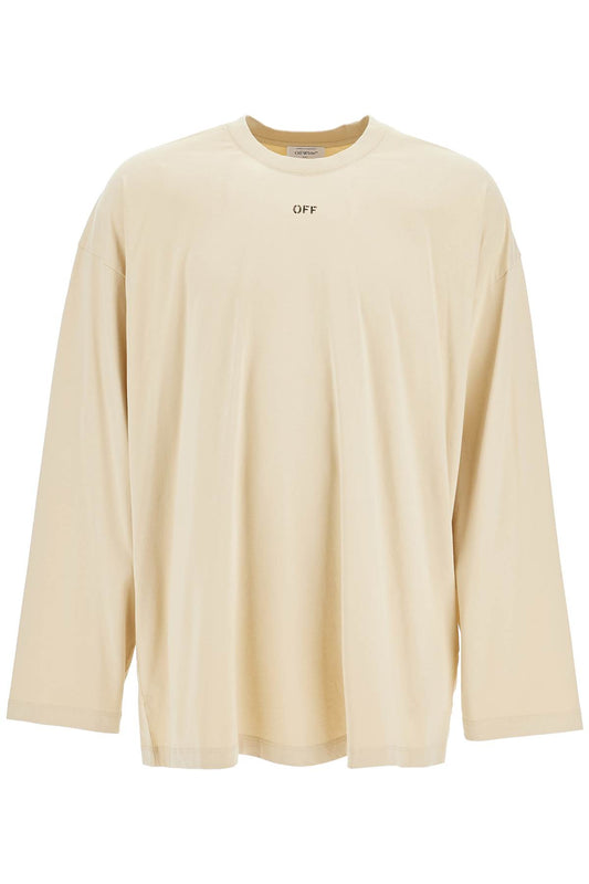 Long Sleeve Oversized T-shirt For  - Beige