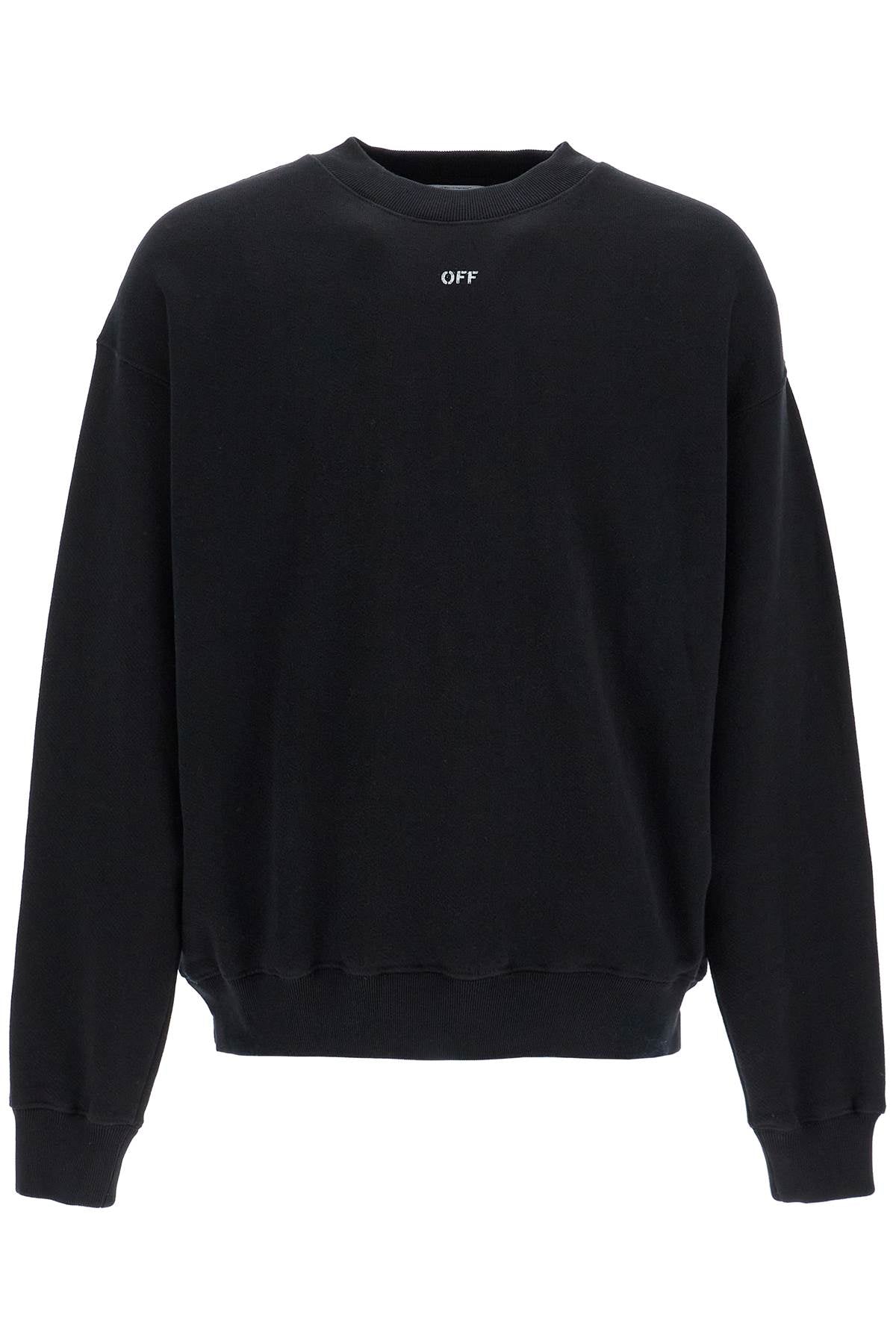 "off Printed Crewneck Sweatshirt  - Black