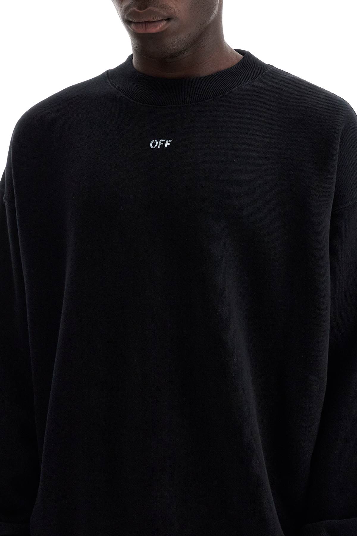 "off Printed Crewneck Sweatshirt  - Black