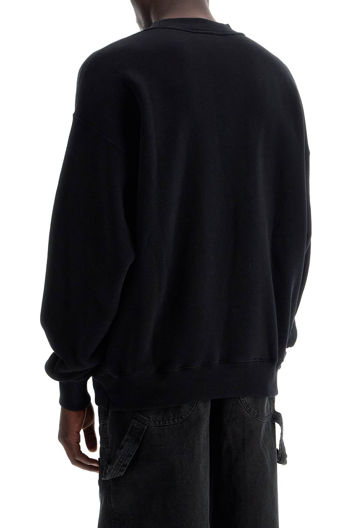 "off Printed Crewneck Sweatshirt  - Black