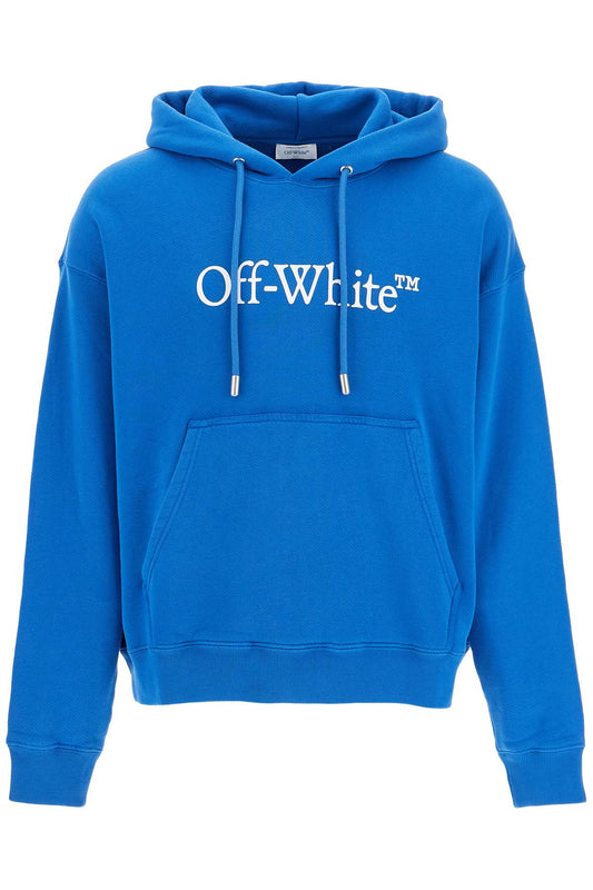 Hooded Sweatshirt With Logo Print  - Blue