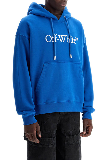 Hooded Sweatshirt With Logo Print  - Blue