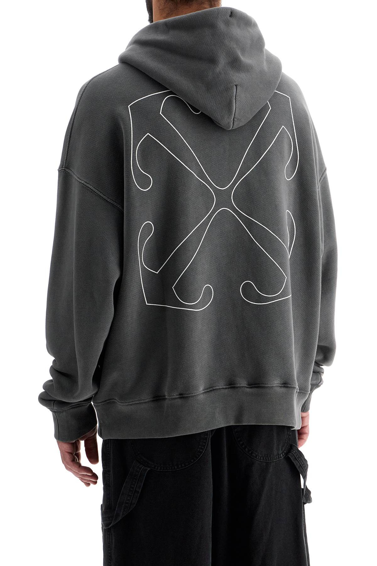 Outline Arrow Hoodie  - Grey