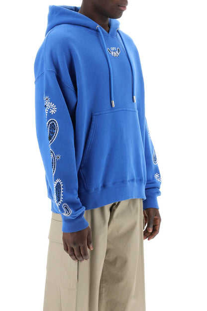 Hooded Sweatshirt With Arrow Band  - Blue