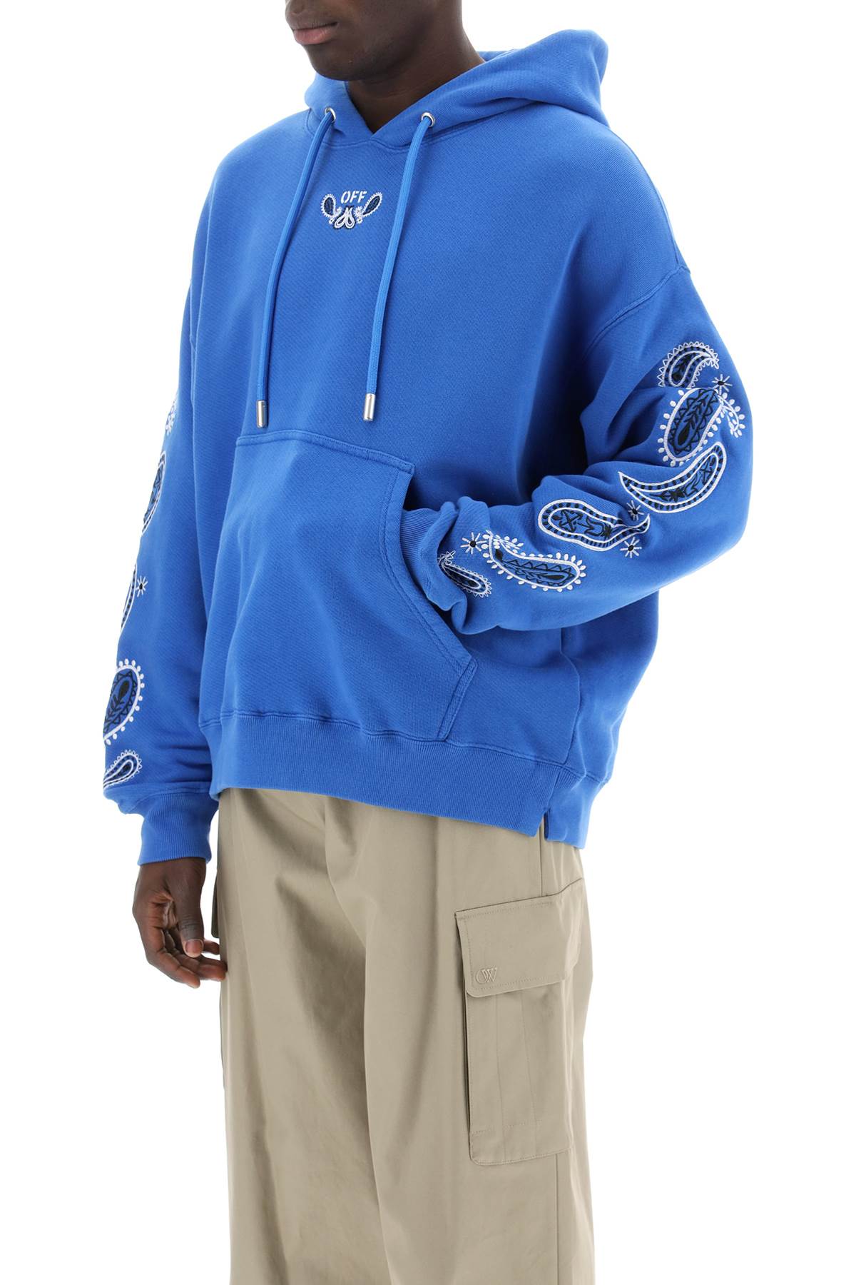 Hooded Sweatshirt With Arrow Band  - Blue