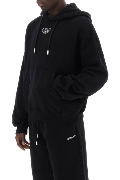 Hooded Sweatshirt With Paisley  - Black