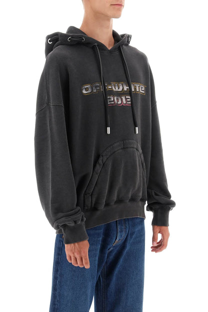 Hoodie With Back Bacchus Print  - Nero