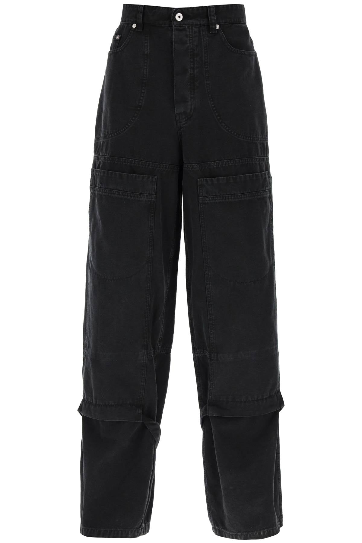 Wide Leg Cargo Pants  - Black