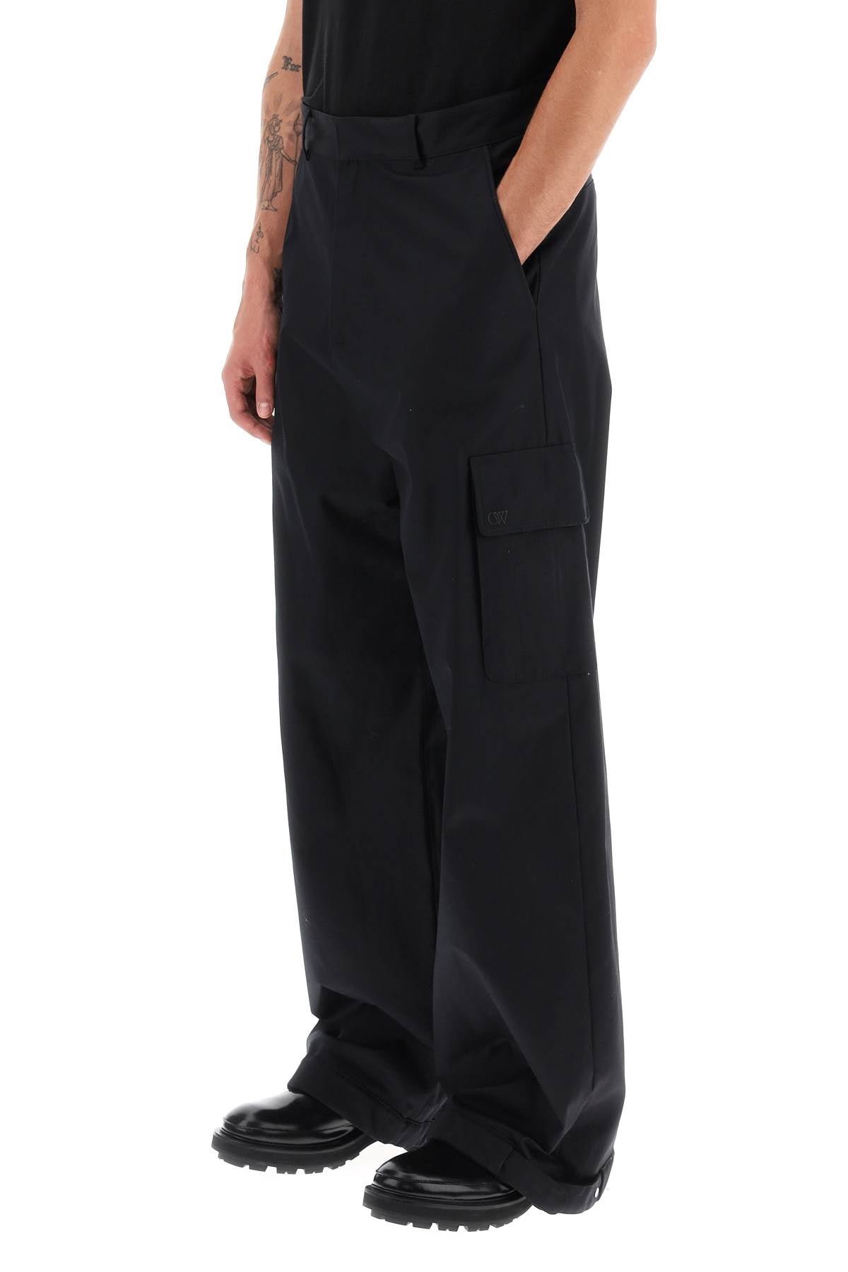 Wide-leg Cargo Pants  - Nero