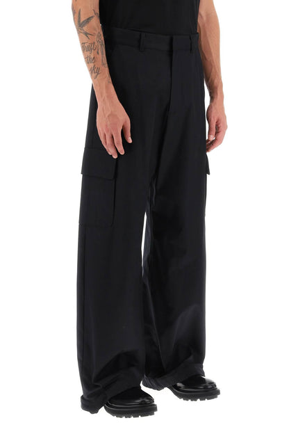 Wide-leg Cargo Pants  - Nero