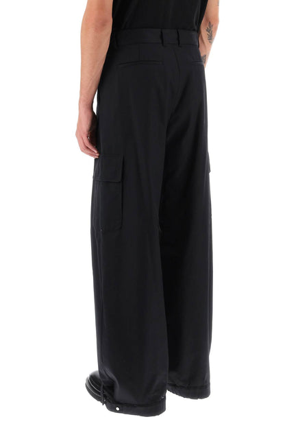 Wide-leg Cargo Pants  - Nero