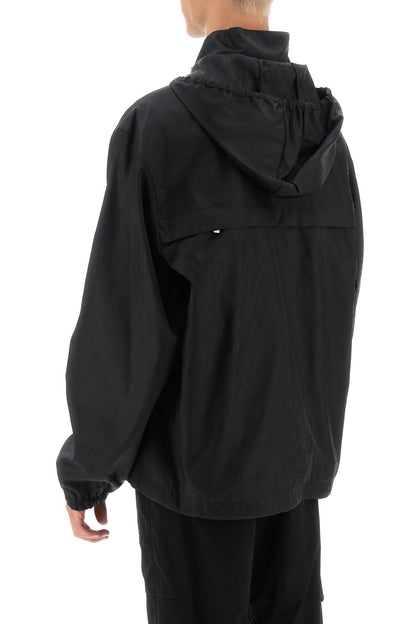 Windbreaker Jacket With Off Motif  - Nero