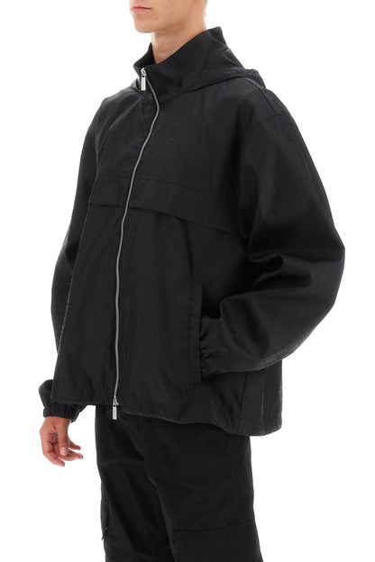 Windbreaker Jacket With Off Motif  - Nero