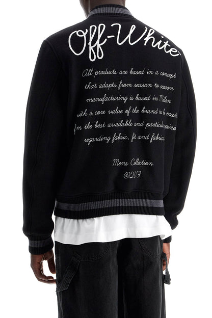 Embroidered Lettering Varsity  - Black