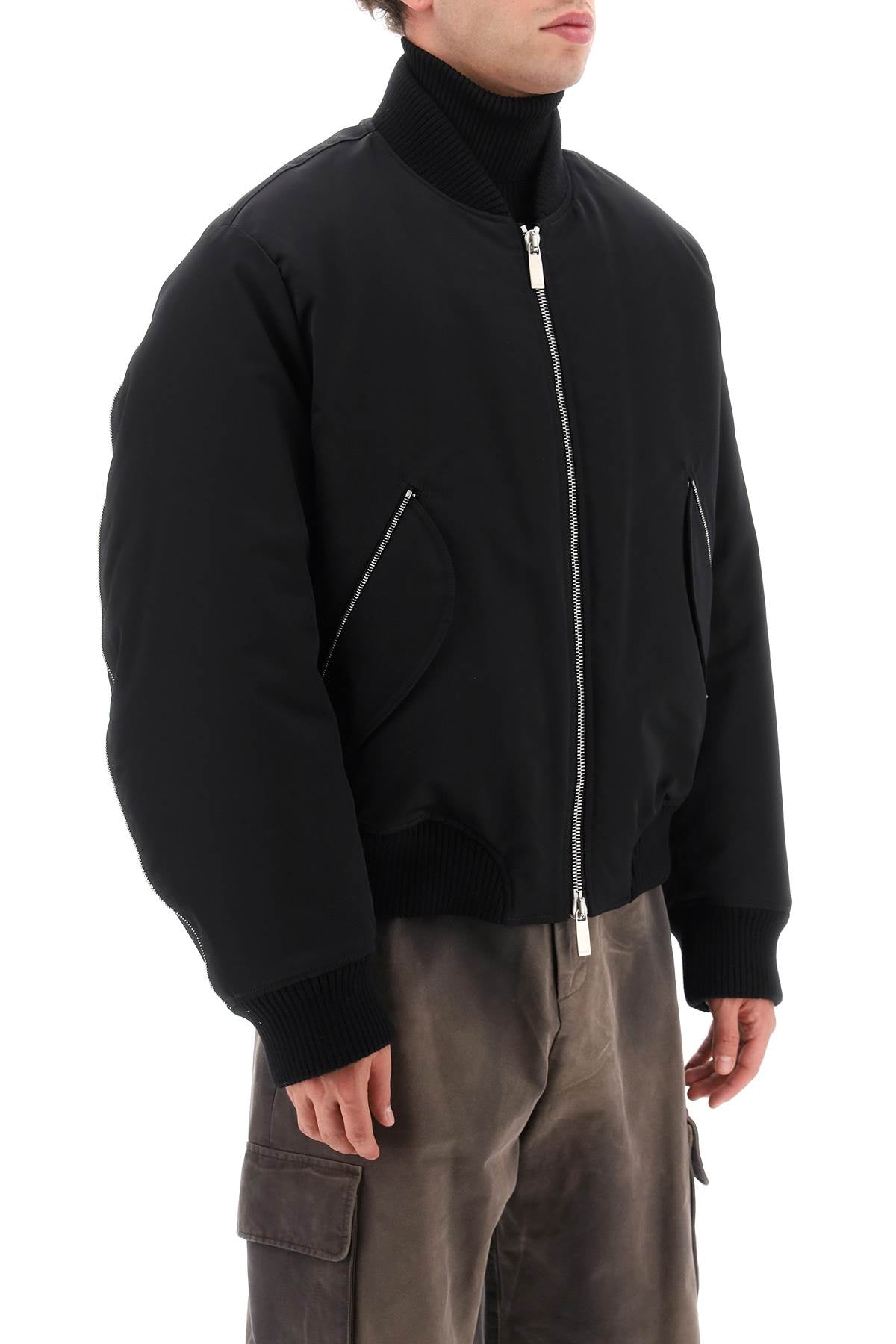 Nylon-canvas Bomber Jacket  - Nero