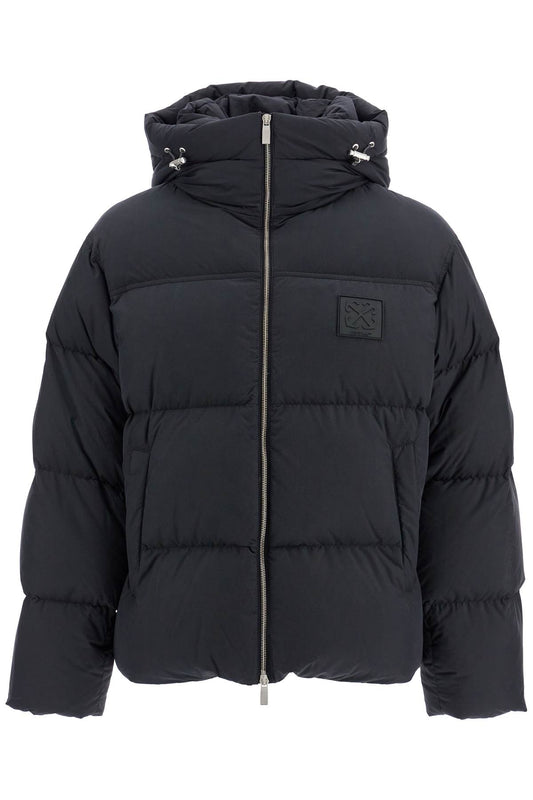 "down Jacket With Logo Patch  - Black