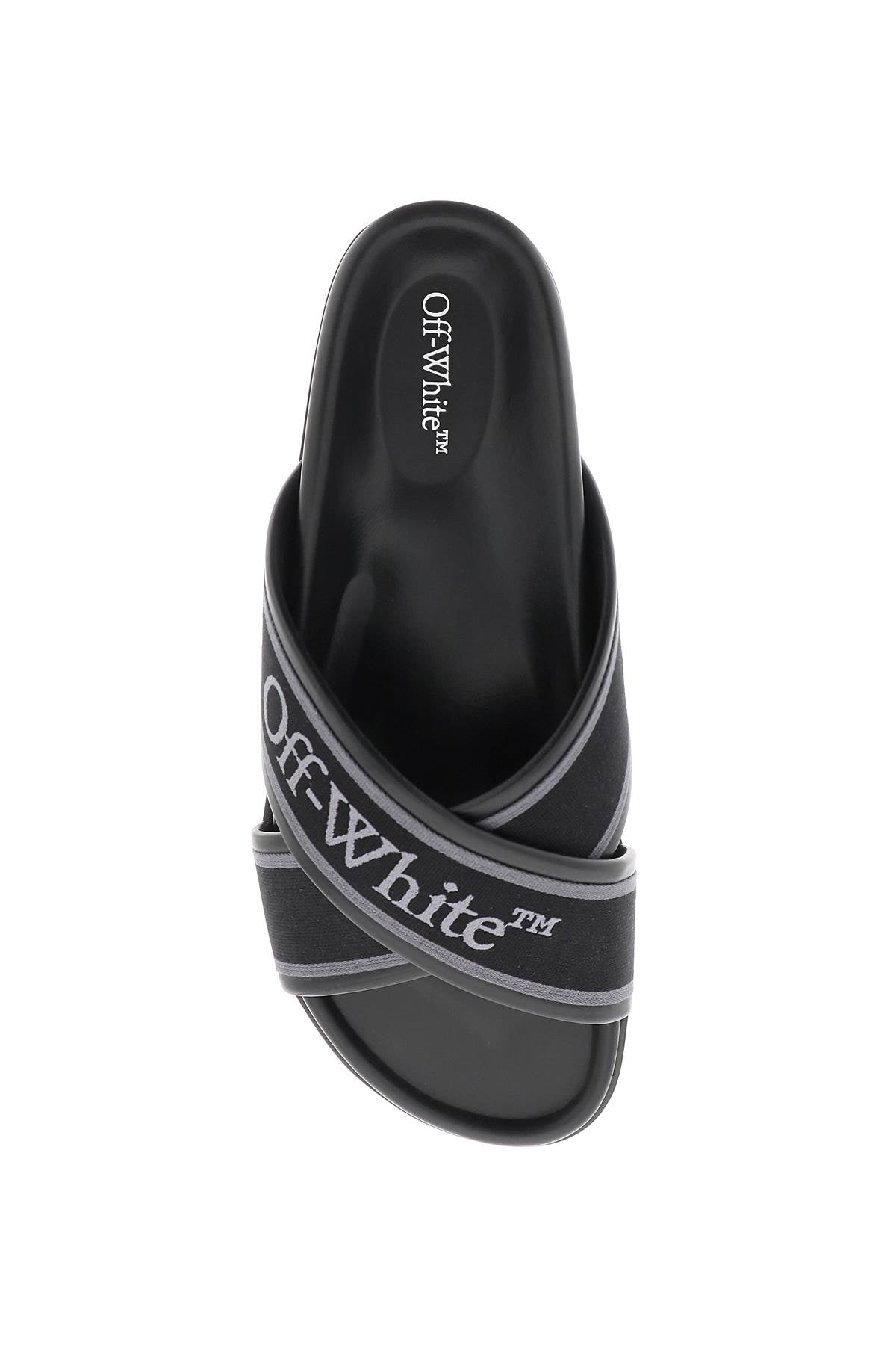 Embroidered Logo Slides With  - Black